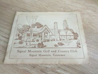 Signal Mountain Golf Country Club Vtg 1946 Golf Score Card Tennessee