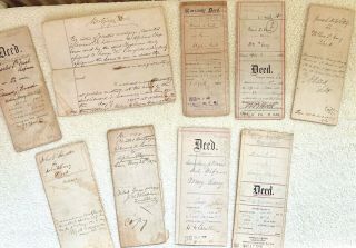 Ten Handwritten Deeds,  Leases,  & Mortgages,  Orange County Ny1849 - 1891 Middletown