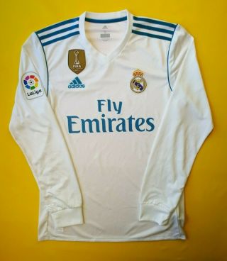 Real Madrid Jersey Small 2018 Long Sleeve Shirt B31106 Soccer Adidas Ig93