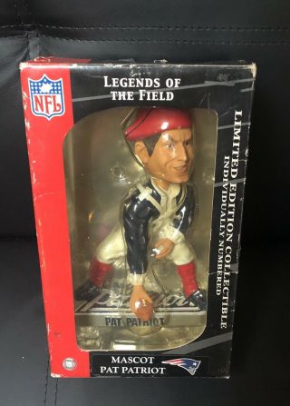 Rare Mascot Pat Patriot Nfl Bobblehead Forever Collectible Limited Edition