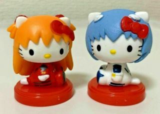 Hello Kitty Rei Ayanami Asuka Evangelion Sanrio Set Japan Mini Figure Anime Rare