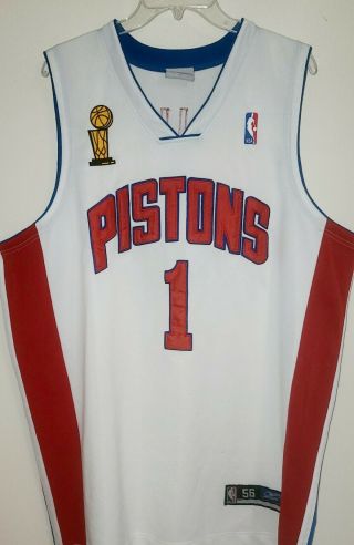 Rare Nba Chauncey Billups Det Pistons 1 Finals Jersey Sz 56 Or 3xl Authentic