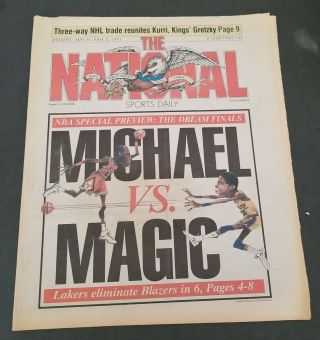 The National Sports Daily News Paper May 31 - June 2 1991 Michael Jordan Vs Magic