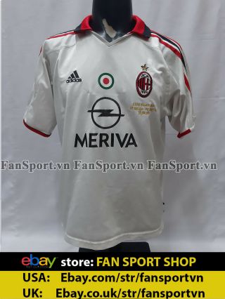 Ac Milan Uefa Cup 2003 Away Shirt Jersey White 2004 Adidas Rare