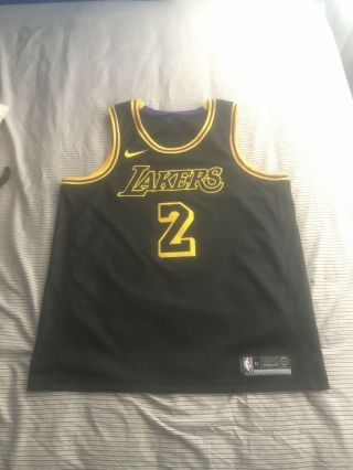 Men’s Lonzo Ball Lakers Jersey Black Mamba Sz 52 Xl City Edition Authentic Kobe
