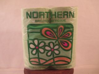 Vintage Northern Bathroom Tissue Green Toilet Paper 4 Pack 1970
