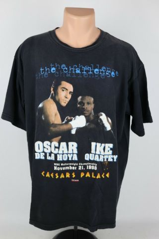 Vintage 1998 Oscar De La Hoya Vs Ike Quartey Boxing Promo Graphic T Shirt Xl Usa