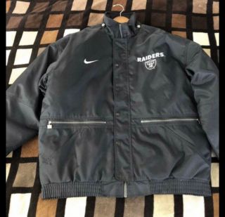 Rare Raiders Vintage 90s Nike Nfl Pro Line Jacket Black Size M On Field Coat