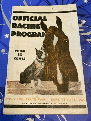 Vintage Official Racing Program - 1920 - Boston Terrier By Robert Dickey