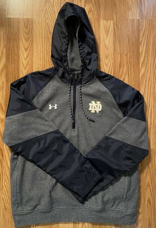 Notre Dame Football Team Issued 1/4 Zip Jacket Large