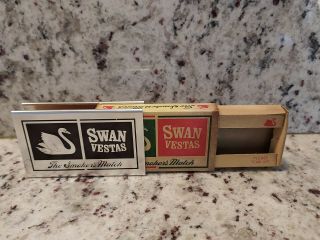 Swan Vestas " Smokers Match " Match Box Empty /metal Match Box Holder