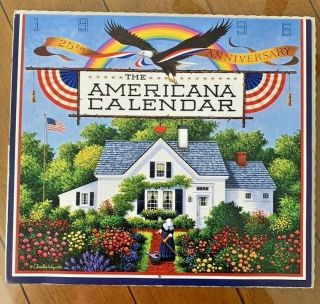 Vintage 1996 " The Americana Calendar " By Charles Wysocki 25th Anniversary Issue