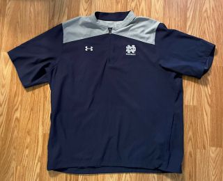 Notre Dame Football Team Issued 1/4 Zip Jacket Size 2xl