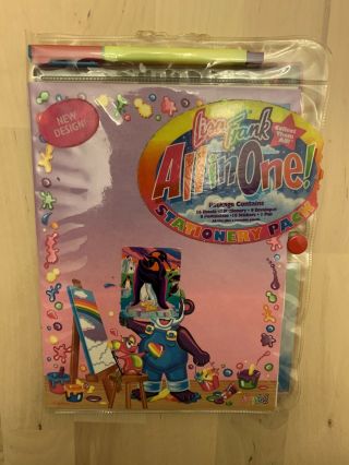 Lisa Frank Vintage All In One Stationary Set Panda With Paint Brushes Incomplete
