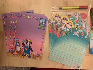 Lisa Frank Vintage All in One Stationary Set Panda With Paint Brushes Incomplete 3