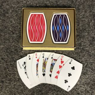 Vintage Mid Century Modern Playing Cards Mcm 2 Deck Set Contoura By Ese In Euc