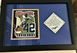 Los Angeles Dodgers Heroes Patch 1999 Jackie Robinson Framed Matted
