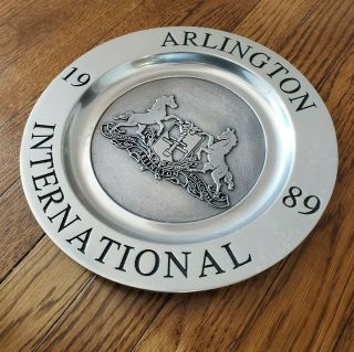 Vintage Arlington International Horse Race Track Plate Wilton Mount Joy Horses 3