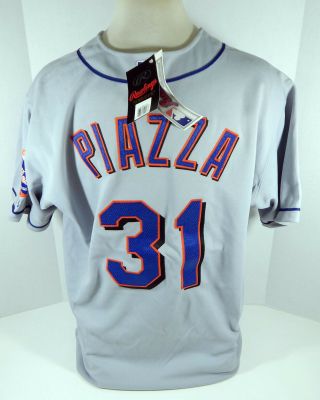 York Mets Mike Piazza 31 Authentic Grey Jersey Rawlings Nwt 52 Dp07711