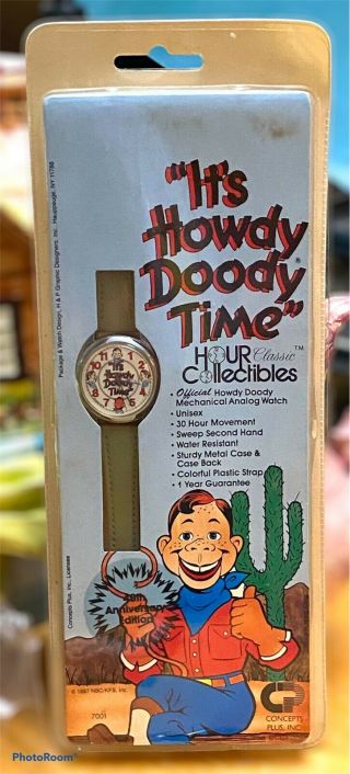 Vtg 40th Anniversary Olive Green Watch “its Howdy Doody Time” 1987 Box