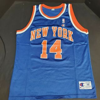 Vintage York Knicks Anthony Mason Nba Champion Jersey Size 48 Adult Xl
