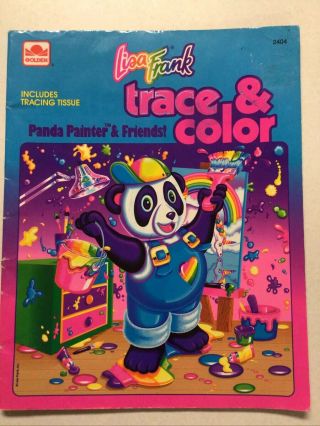 Vintage Lisa Frank Trace And Color Coloring Book Painter Panda Few Colored Pages