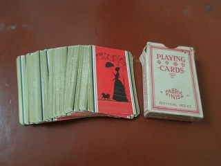 Art Deco Deck Universal Playing Cards Crinoline Lady Parasol Silhouette 1930s