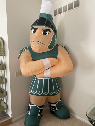 Michigan State Spartans Ncaa 8 - Ft Sparty Inflatable Mascot Rare Ex