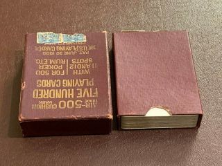 Vintage 1917 Five Hundred Playing Cards,  Complete 60,  J,  USPCC,  11 ' s &12 ' s 2