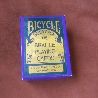 Braille Bicycle Rider Back Deck Jumbo Index Playing Cards 88f/blue Box Complete