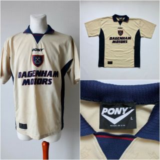 Rare West Ham United Fc Jersey Third Shirt Dagenham Motors 1996/1997 L