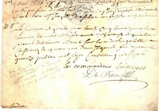 1700,  Jean Baptiste Briconnett,  Counsellor To The King,  Signed Payment Document