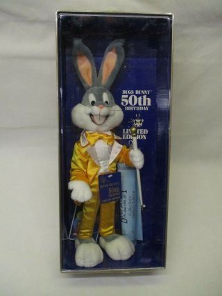 Bugs Bunny 50th Birthday Limited Edition Vintage 1990 24k Company Plush Nib