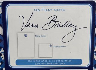 Vera Bradley On That Note Set with Mini Pen in Blue Lagoon 2