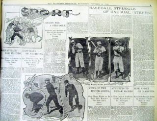 1900 Newspaper W Photos Early California Baseball In San Francisco & Sacramento
