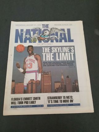 The National Sports Daily News Paper January 31 1990 Premire Ed.  Patrick Ewing