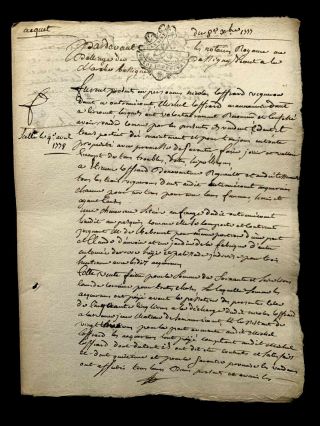 Antique Manuscript 1777 4 Pages