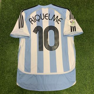 2006 Argentina Riquelme Jersey Shirt Kit Home Adidas 10 Large L Fifa World Cup