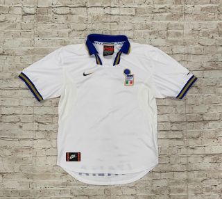 Italy 1996 - 97 Away Shirt Nike Jersey Soccer Size M