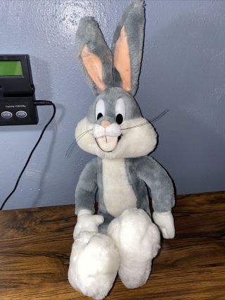 21 " Bugs Bunny Plush Warner Bros By Mighty Star 1991 Bendable Ears Item No.  1656
