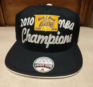 Los Angeles Lakers 2010 Back 2 Back Nba Champions Hat Cap Adidas Euc