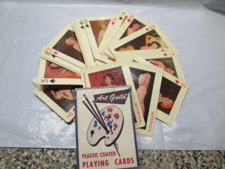 Vintage Risque Playing Cards,  Pin Up Girls By Art Guild Card Co.