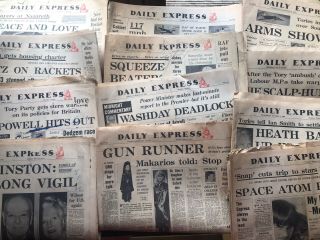12 Vintage Newspapers Daily Express 1963 To 1967