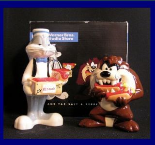 Looney Tunes Bugs Bunny & Taz Ceramic Salt & Pepper Shakers
