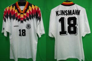 1994 - 1995 Germany Deutschland Jersey Shirt Trikot Home Adidas Klinsmann 18 L