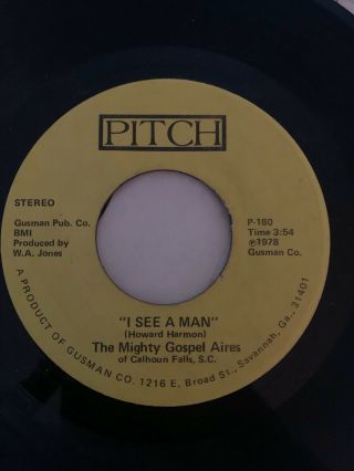 Gospel Soul Funk 45/ Mighty Gospel Aires " I See A Man " Pitch Vg,