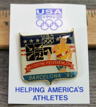 Vintage 1992 Olympic Games Pin Modern Pentathlon Barcelona