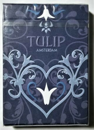 Tulip Playing Cards (dark Blue) Limited Edition Deck Dutch Card House Company