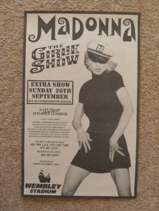 Madonna - The Girlie Show Tour Promo Uk Newspaper Advert