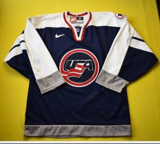 Usa Hockey Team Jersey 1998 Size M Mens Shirt Blue Long Sleeve Nike Ig93